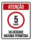 Kit 10 Placas Velocidade Máxima 5Km Máximo 36X46