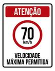 Kit 10 Placas Velocidade Máxima 70Km Máximo 36X46