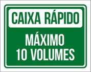 Kit 10 Placas Verde - Caixa Rápido Máximo 10 Volumes 36X46