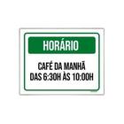 Kit 10 Placasinalização - Horário Café Da Manhã 6H30 10H - Sinalizo.Com