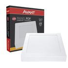 Kit 10 Plafon Quadrado Sobrepor 6w 12x12cm Branco Quente 3000k