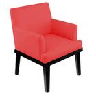 Kit 10 Poltrona Cadeira Decorativa Vitória Pés Madeira Sala de Estar Recepção Escritório Consultório Suede Vermelho - KDAcanto Móveis