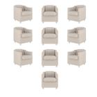 Kit 10 Poltronas Decorativa Reforçada Consultório Sala Suede - Balaqui Decor