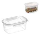 Kit 10 Potes Marmita Retangular Com Tampa Travas 850ml