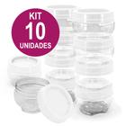 Kit 10 Potes Organizadores Gire e Trave BPA Free Plasútil 155ml Empilha Fácil