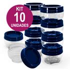 Kit 10 Potes Organizadores Gire e Trave BPA Free Plasútil 155ml Empilha Fácil