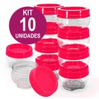 Kit 10 Potes Organizadores Gire e Trave BPA Free Plasútil 155ml Empilha Fácil