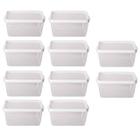 Kit 10 Potes Para Alimentos Retangular 20x13,5x7,5Cm 1.600ML