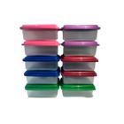 Kit 10 Potes Transparente Tampa Colorida 750ml