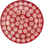 Kit 10 Pratos Fundos Floreal Renda Vermelha Cerâmica Oxford 23cm