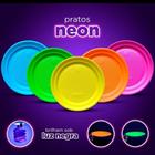 Kit 10 Pratos Neon Descartável Forfest 15cm Linha Premium 10 un - Brilha com luz negra