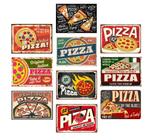 Kit 10 Quadros Pizza Lanchonete Estilo Retrô Vintage 21x15cm - CAMALEÃO DECORAÇÕES