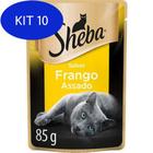 Kit 10 Ração Úmida Sheba Sabor Frango Assado Para Gatos