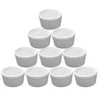 Kit 10 Ramekin Mini 40 ml Porcelana 2 Linha Canelado Buffet