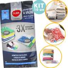 Kit 10 Saco À Vácuo Embalagem Organizador Guarda Roupas Viagem 40x60cm