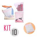 Kit 10 Saco Lavar Roupas Máquina 30X40 Delicadas Com Zíper