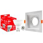 Kit 10 Spot Embutir Recuado Quad BR C Lâmpada Led MR16 4000k