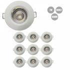 Kit 10 spot led 7w bivolt 6500k redondo foxlux led90.75