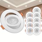 Kit 10 Spot Led Embutir Redondo 7W Bivolt 6500k Branco Frio