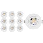 KIT 10 SPOT LED REDONDO DIRECIONAVEL EMBUTIR 5W BRANCO QUENTE 3000k BIVOLT - GALAXY