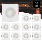 Kit 10 Spot Led Smd 5w Quadrado 3000k Branco Quente Dicróica Direcionável Embutir