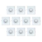 Kit 10 Spots Led Quadrado De Embutir 3W Bivolt Luz Amarela