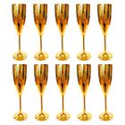 Kit 10 Taça Metalizada Champagne Acrílico Decorativo Festa Dourado 180ml