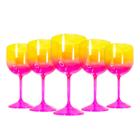 Kit 10 Taças de Gin Acrílico Cristal 450ml Pink / Amarelo Para Casamento Aniversário Festa de 15 anos Batizado