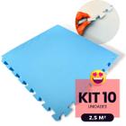 Kit 10 Tatame Infantil 2,5m² Tapete de EVA 50x50x1cm 10mm Anti Derrapante Bebe Emborrachado Crinaça Yoga Interativo
