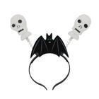 Kit 10 Tiara Arco de Haloween Caveira Morcego com Luz