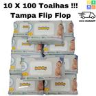 Kit 10 Toalhas Umedecidas Lenço Infantil Isababy Tradicional com 100 Unidades Tampa Flip Flop