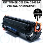 Kit 10 Toner Compatível CE285A Universal Para Impressora P1102w M1132 M1210 M1212 M1210 Ce285a cb435a cb436a