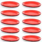 Kit 10 Travessa Prato Oval 25 Cm em Melamina para Sushi Vermelho Fuxing