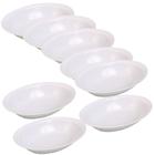 Kit 10 Travessas Melamina Oval 20cm Branco Pratinho Porção Fritas