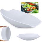 Kit 10 Travessas para Buffet Salada 46cm Oval Curva Funda para Restaurante Profissional Melamina Branca Bestfer