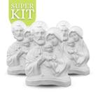 Kit 10 Un Sagrada Família Gesso Cru 28 Cm