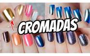 Kit 10 Unhas Postiças Cromadas + Cola