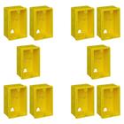 Kit 10 Unidades Caixa de luz 4x2 e 4x4 Amarela - Fortlev Caixa de Embutir Reforçada p/ Tomada Interruptor PVC 10 Unidade