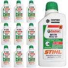 KIT 10 Unidades de Óleo 2 Tempos Stihl 500ml Lubrificante com Poder Detergente Para Motor 2 Tempos