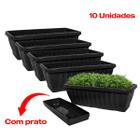 Kit 10 Vasos Jardineiras Plantas Floreira de Janela Prato