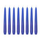 Kit 10 Velas Castiçal Lisa 20 Cm Azul Candelabro Velitas