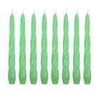 Kit 10 Velas Castiçal Torcida Verde 20 Cm Candelabro