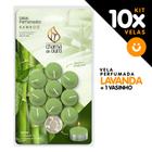 Kit 10 Velas réchaud Flutuante Aromática Perfumada De Bamboo + 1 Vaso De Aluminio - Chama de Ouro