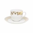 Kit 10 Xícaras Cafézinho Coup Golden Oxford Porcelana Borda Em Ouro 75ml