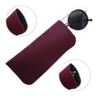 Kit 100 Atacado Porta Oculos De Sol Capinha Estojo Em material ecológico Fino Marsala Vinho