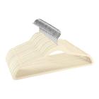 Kit 100 Cabides de Veludo Confort Bege Decoração