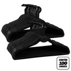 Kit 100 Cabides De Veludo Slim Artiko All Black Antideslizante Ultrafino