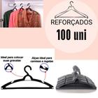 Kit 100 Cabides Preto Adulto para Roupas Envio imediato