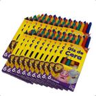 Kit 100 caixas Giz De Cera com 6 cores Pequenas Escolar Lembrancinha Atacado