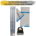 Kit 100 cartões de ponto + chapeira 15 lugares e fita MD01